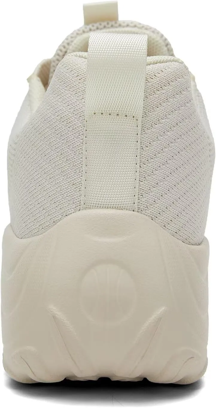 Womens Ladies Walking Shoes Arch Support Non Slip Work Lace up Sneakers Breathable Lightweight Comfort Wedge Platform Loafers