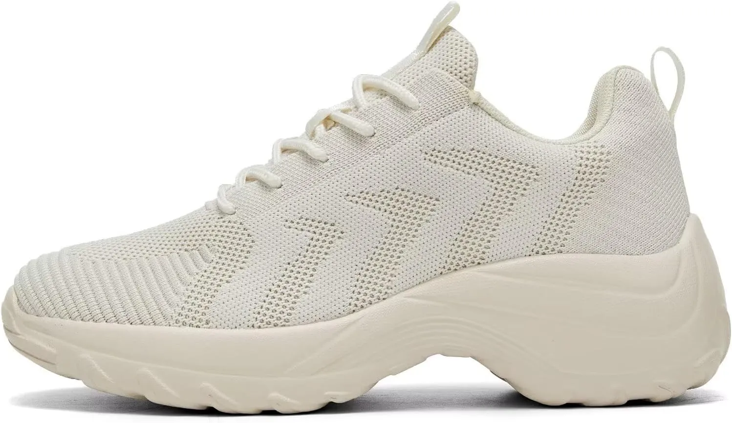 Womens Ladies Walking Shoes Arch Support Non Slip Work Lace up Sneakers Breathable Lightweight Comfort Wedge Platform Loafers