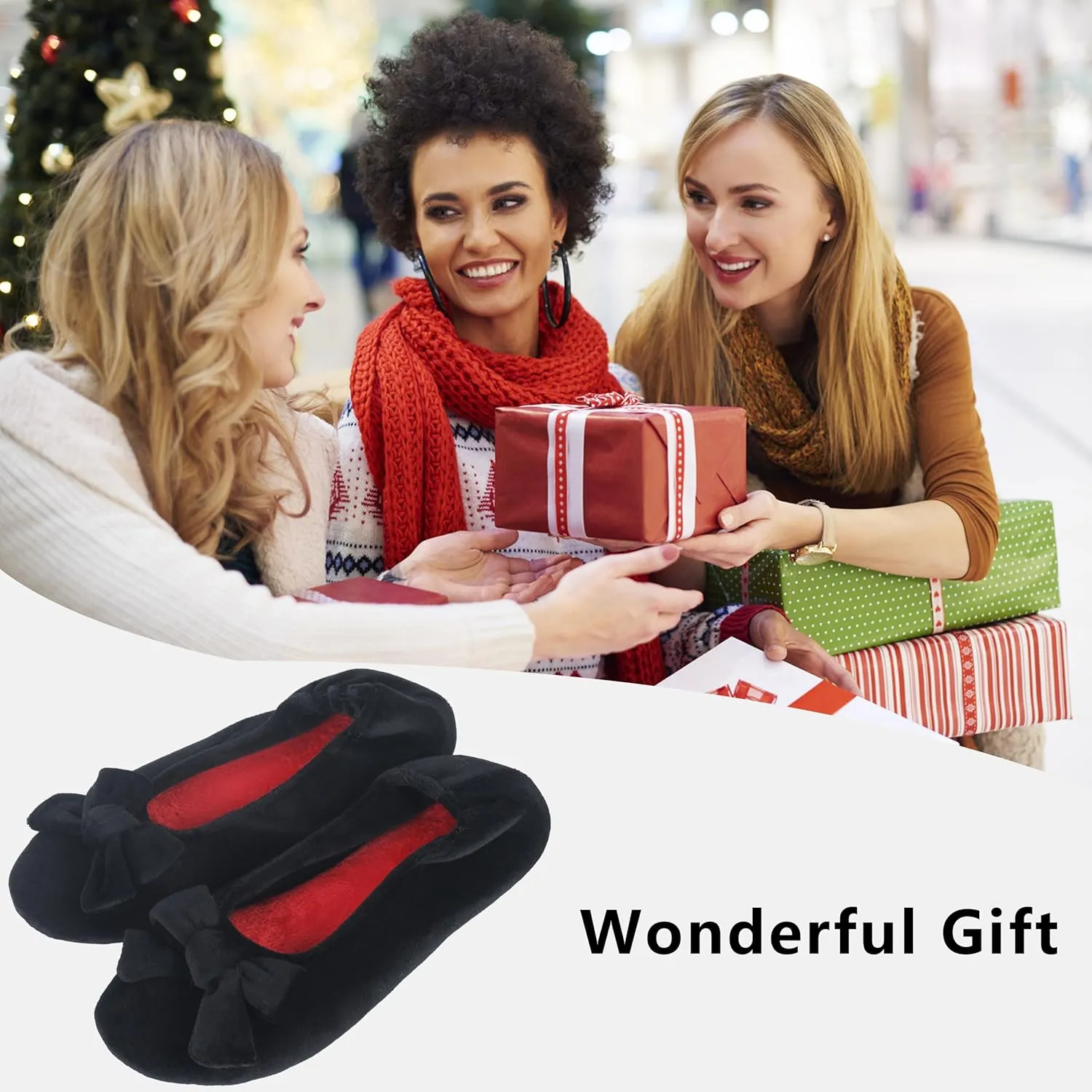 Women's Lightweight Ballet Flats with Moisture-Wicking Polyester Lining and Non-Slip Suede Sole for Indoor Dancing Comfort
