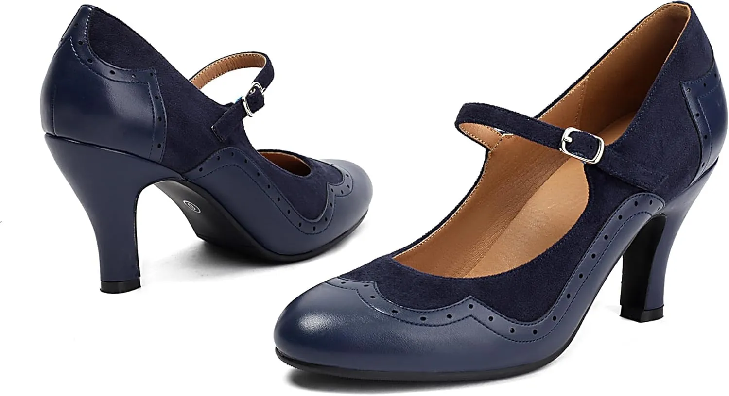 Women's Mary Jane Wingtip Rockability Close Round Toe Vintage 1950s Heels Oxford 1930s Ankle Straps Retro 1920s Victorian Pumps Shoes