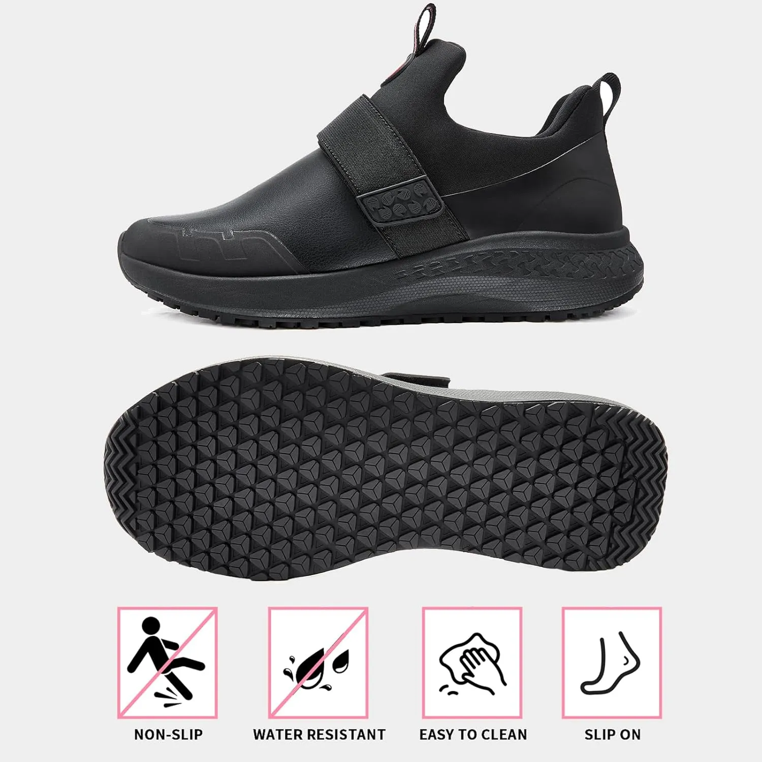 Women's Non Slip Work Shoes Slip Resistant Waterproof Chef Shoe for Women Working in Kitchen Restaurant Food Service Slip-On Design Walking Sneakers Zapatos Trabajo