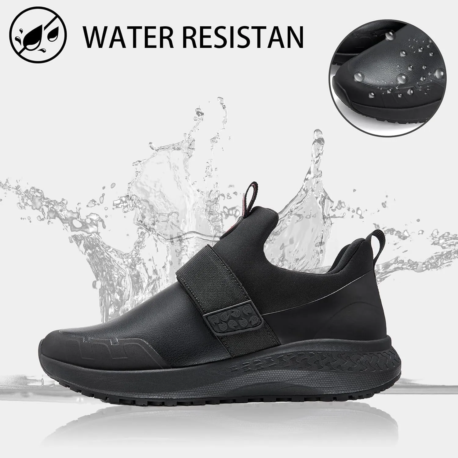 Women's Non Slip Work Shoes Slip Resistant Waterproof Chef Shoe for Women Working in Kitchen Restaurant Food Service Slip-On Design Walking Sneakers Zapatos Trabajo