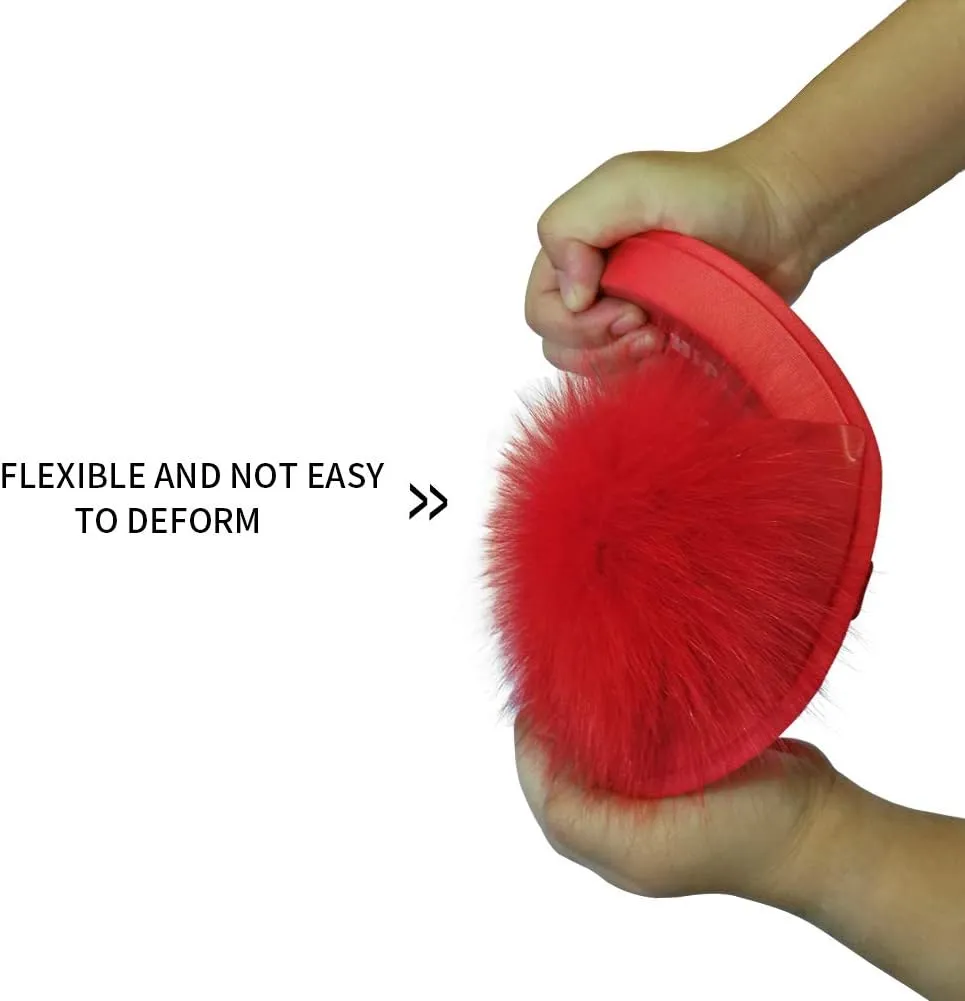 Women's Real Fox Fur Slides, Fluffy Fur Sandals for Indoor/Outdoor Comfort