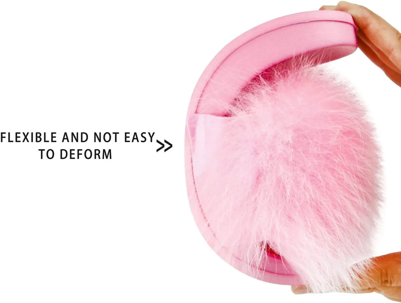 Women's Real Fox Fur Slides, Fluffy Fur Sandals for Indoor/Outdoor Comfort
