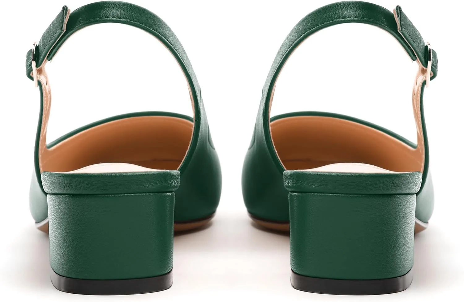 Womens Slingbacks, Square Toe Low Block Heel Pumps for Women, Comfort Casual Shoes for Workplace 1.4"
