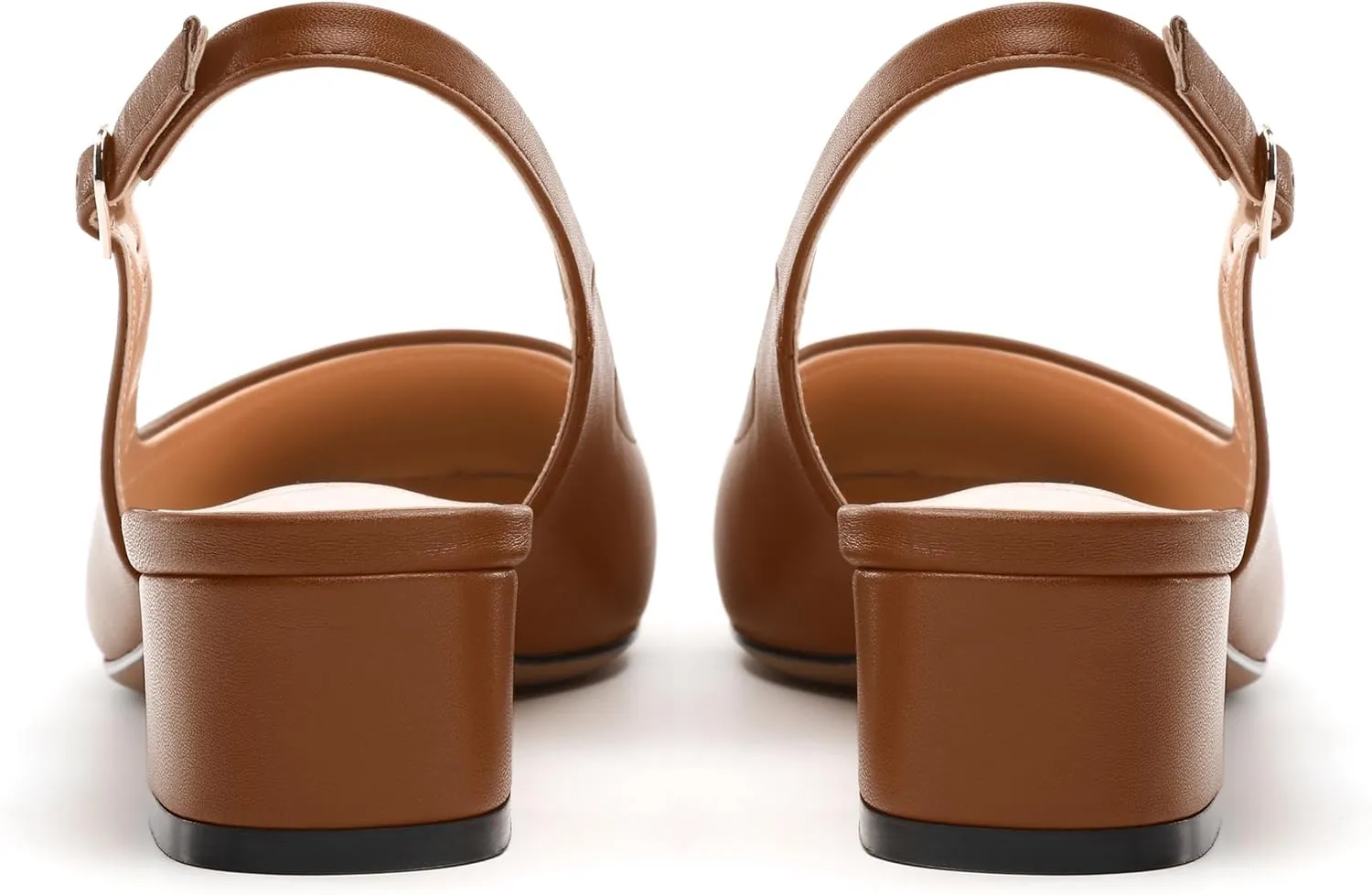 Womens Slingbacks, Square Toe Low Block Heel Pumps for Women, Comfort Casual Shoes for Workplace 1.4"