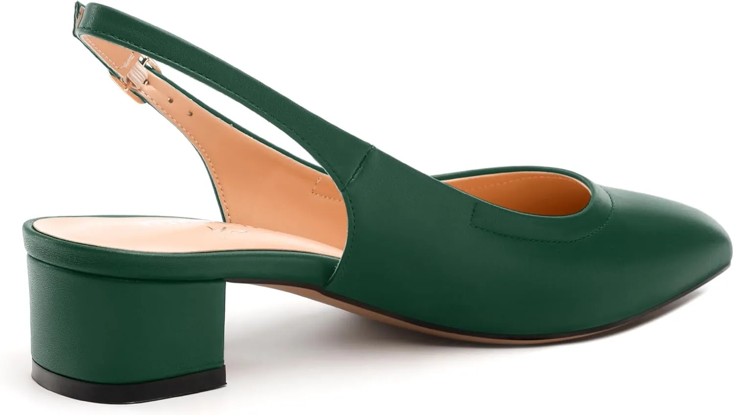 Womens Slingbacks, Square Toe Low Block Heel Pumps for Women, Comfort Casual Shoes for Workplace 1.4"