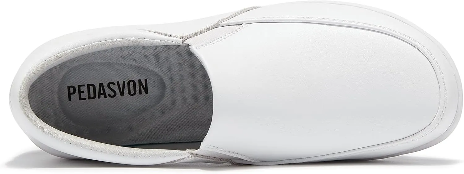 Women's Slip On Extra Wide Width Work Shoes Lightweight Slip Resistant Waterproof Food Service Comfortable Nurse Shoes