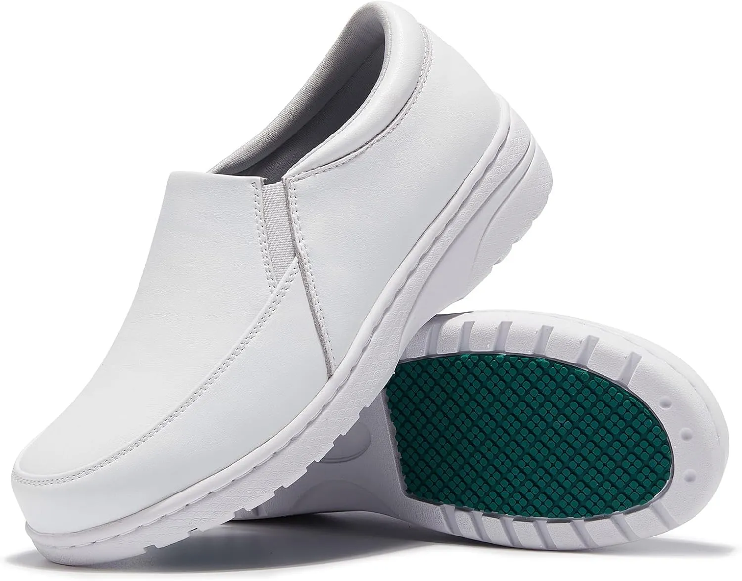 Women's Slip On Extra Wide Width Work Shoes Lightweight Slip Resistant Waterproof Food Service Comfortable Nurse Shoes