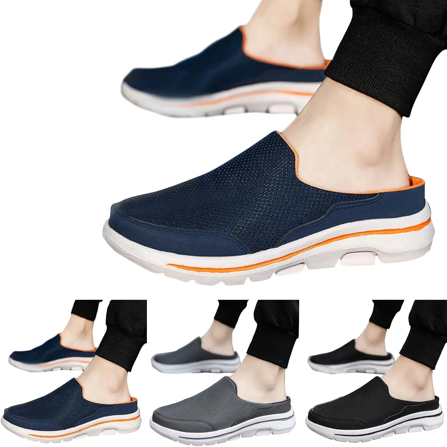 Women's Slip-on Mule Sneakers Lightweight Slip On Shoes Women Lether Men's Shoes Casual Women Shoes Sneakers Red Tennis Shoe Loafers Casual Slip On