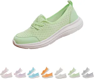Women's Soft Sole Mesh Comfort Orthopedic Shoes, Slip-On Flat Walking Shoes, Arch Support Walking Shoes, Lightweight Casual Shoe