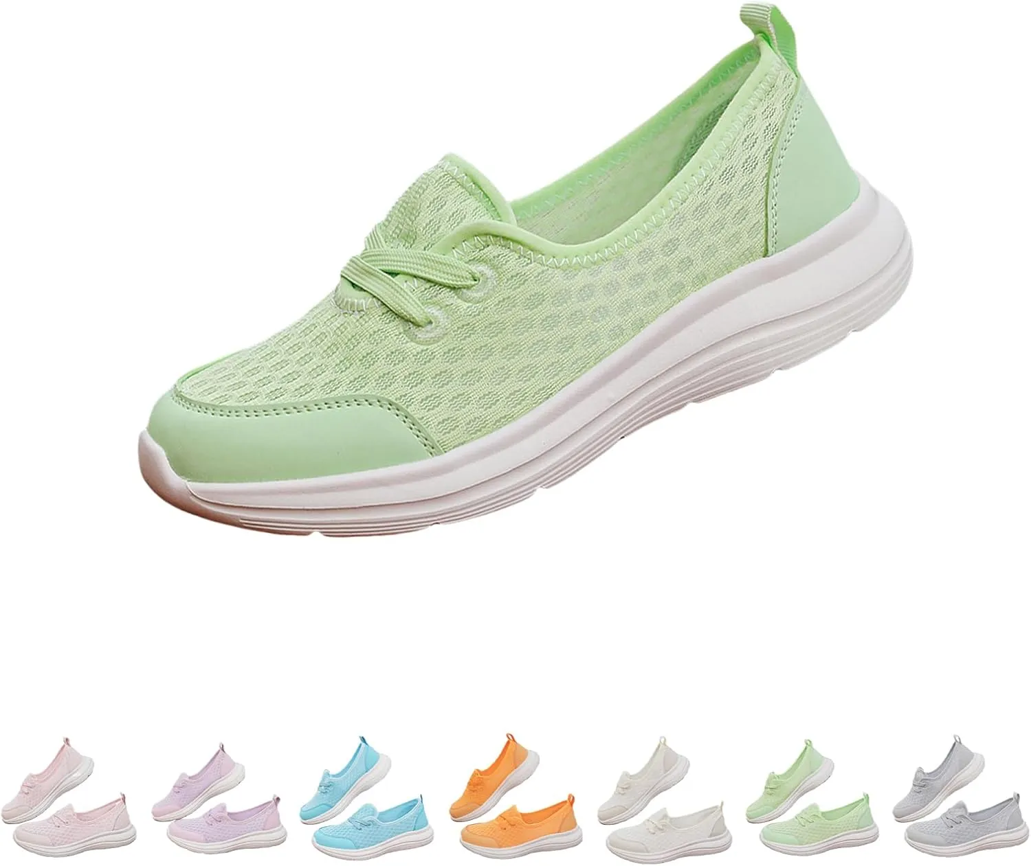Women's Soft Sole Mesh Comfort Orthopedic Shoes, Slip-On Flat Walking Shoes, Arch Support Walking Shoes, Lightweight Casual Shoe