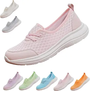 Women's Soft Sole Mesh Comfort Orthopedic Shoes, Zapatos Ortopédicos para Mujer, Breathable Mesh Knitted Woven Low Top Walking Shoes,Slip on Orthopedic Sneakers Women
