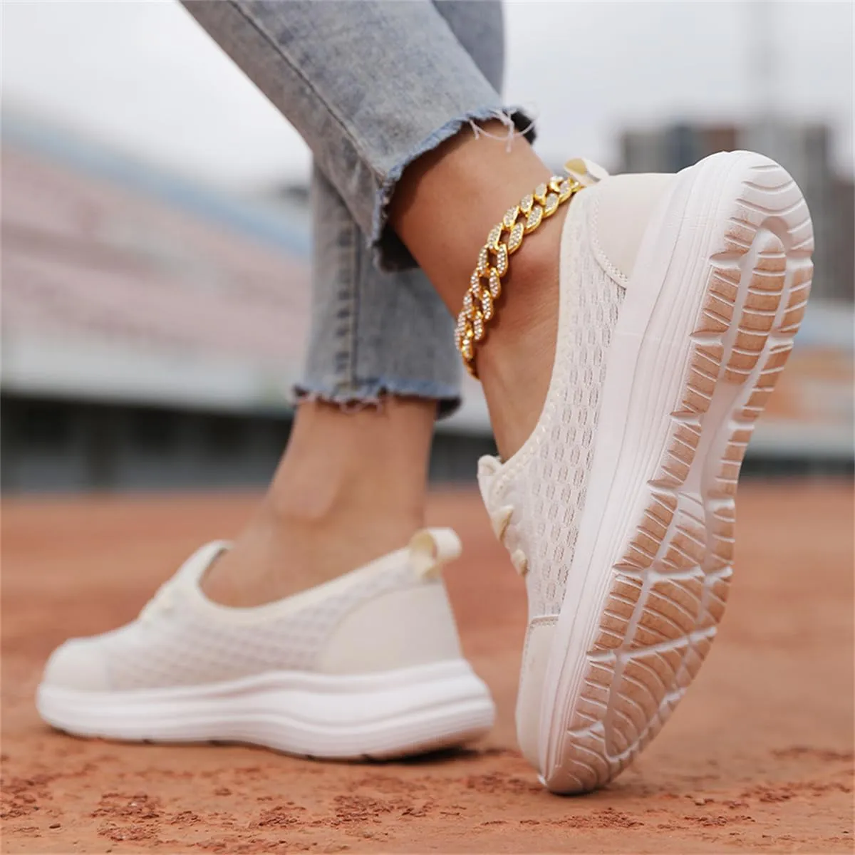 Women's Soft Sole Mesh Comfort Orthopedic Shoes,Lightweight Arch Support Walk Shoes,Slip On Flat Low Top Casual Sneaker