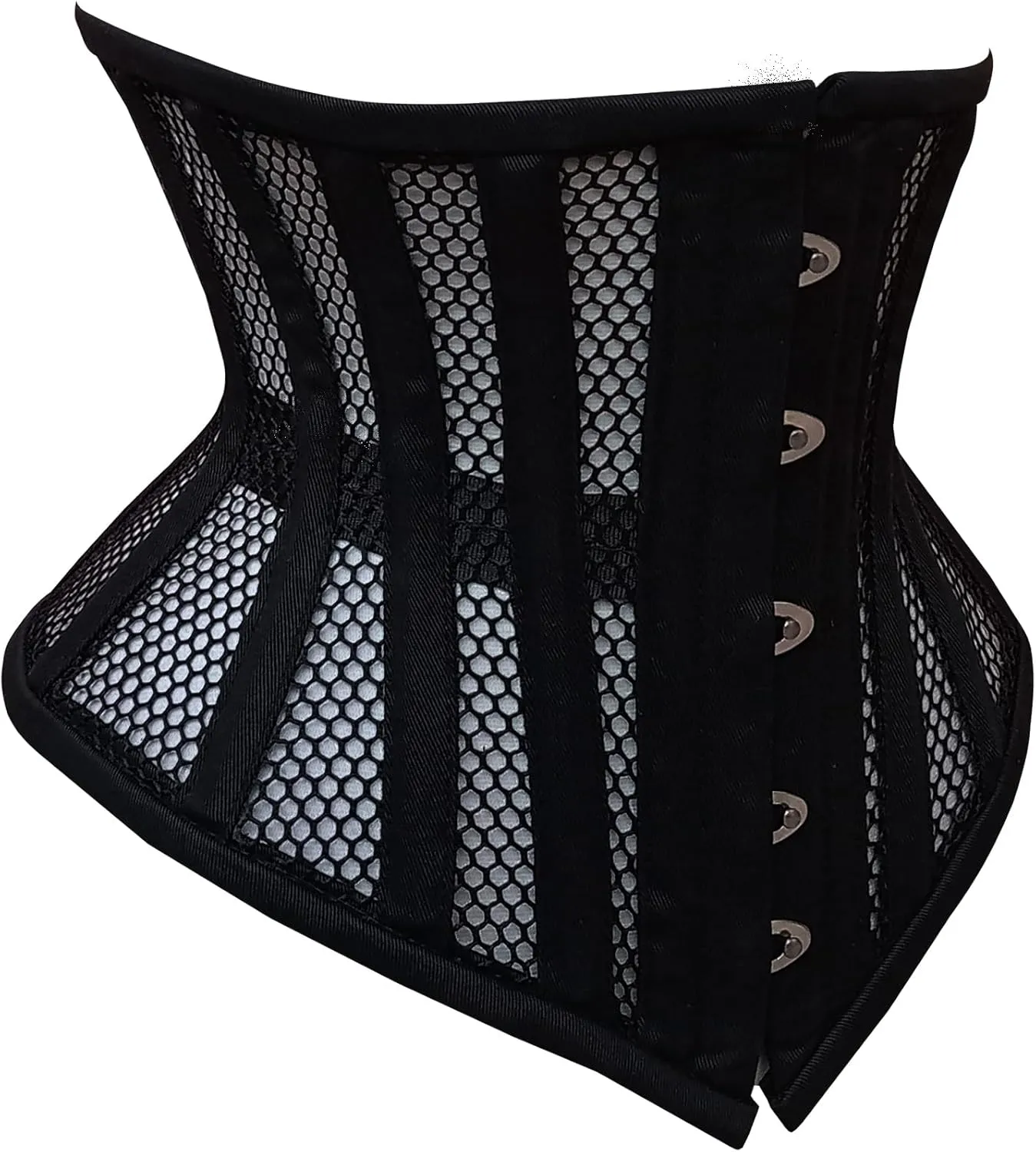 Women's Under bust Heavy Duty Steel Boned Waist Trainer Shaper Mesh Short Torso Corset