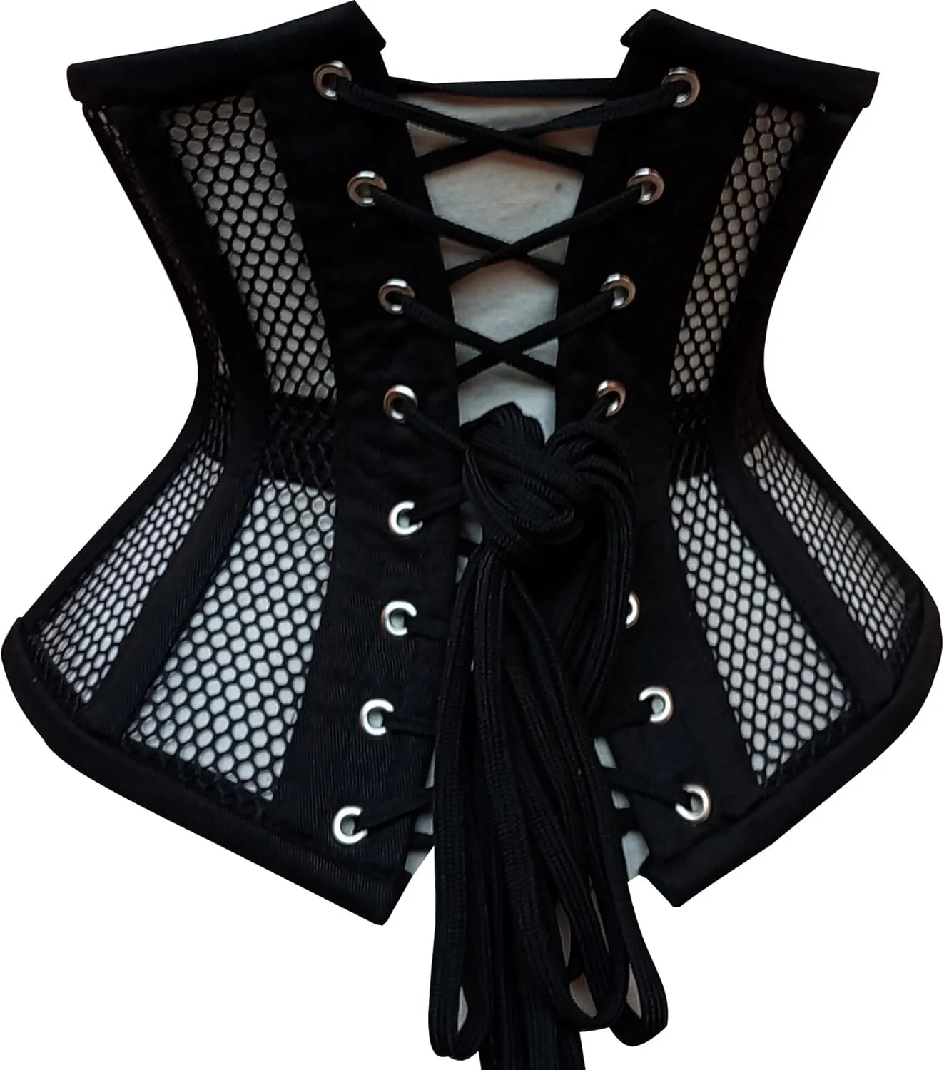 Women's Under bust Heavy Duty Steel Boned Waist Trainer Shaper Mesh Short Torso Corset
