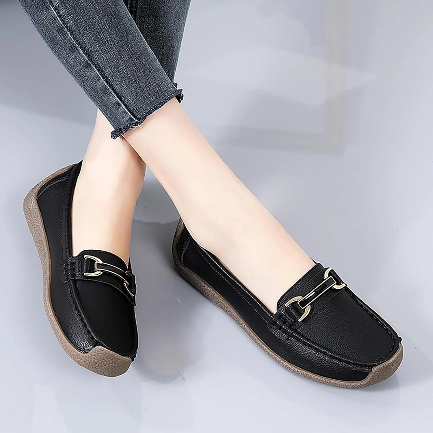 Women's Wide Width Loafers Comfort Slip on Shoes Walking Shoes for Ladies Mocassins Driving Shoe