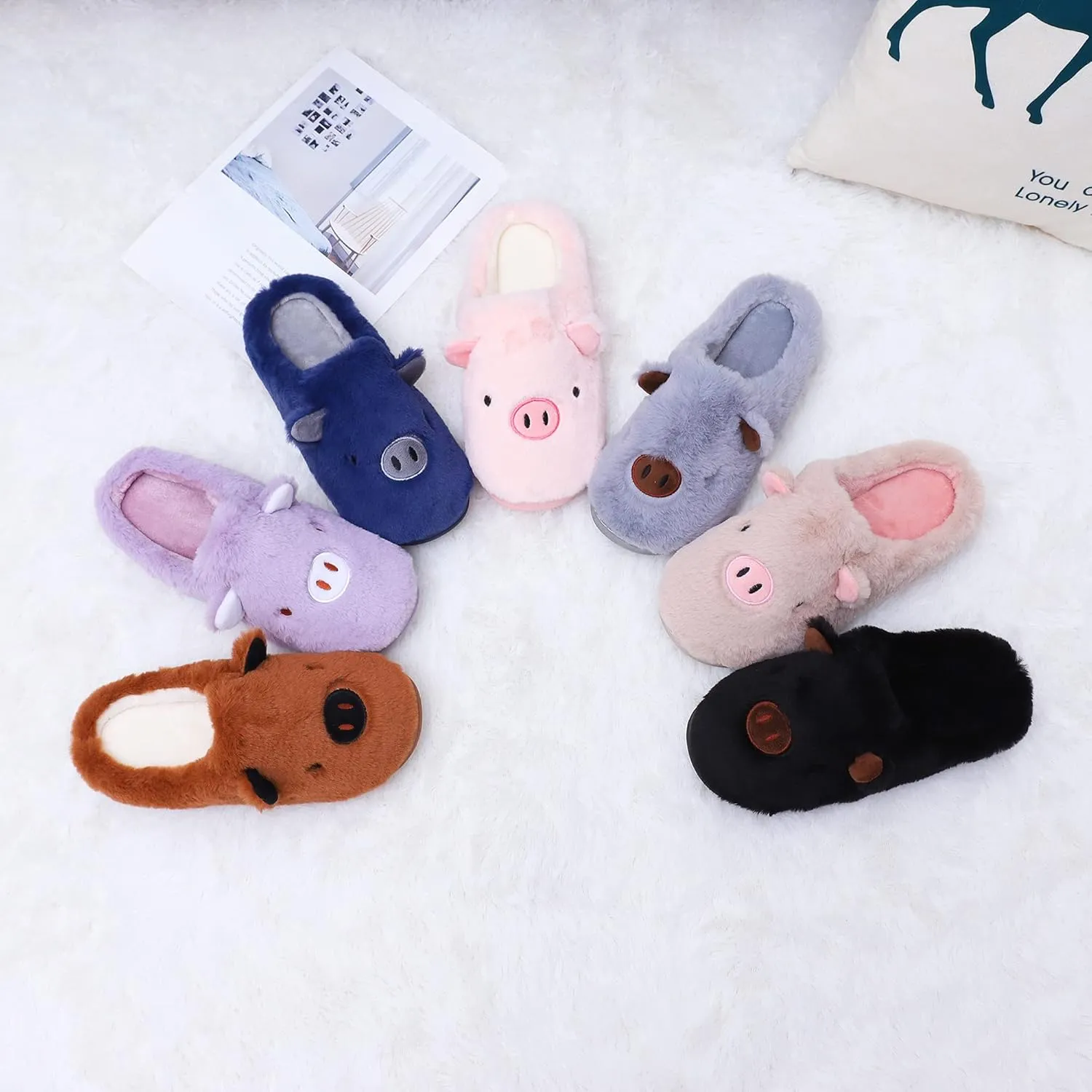 WYSBAOSHU Women and Men Slippers Couples House Shoe Casual Cute Comfort Slip on Indoor Outdoor Slippers