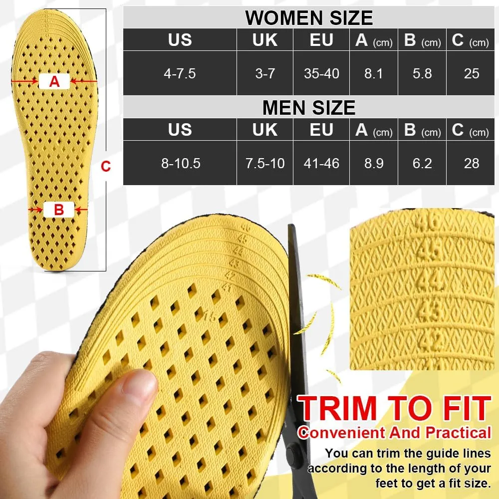 XINIFOOT Soft Breathable Height Increase Sports Shoe Insoles, Elastic Shock Absorbing Mesh Holes Replacement Inserts for Men and Women (3 cm Height, 1 Pair)