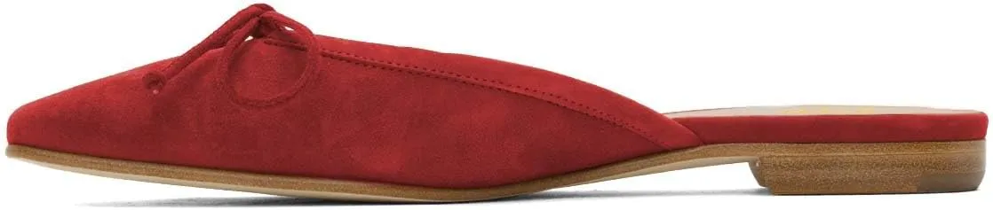 XYD Women Closed Toe Flat Clog Mules with Bowknot Open-Back Slip On Round Toe Daily Walking House Slipper Shoes
