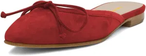 XYD Women Closed Toe Flat Clog Mules with Bowknot Open-Back Slip On Round Toe Daily Walking House Slipper Shoes