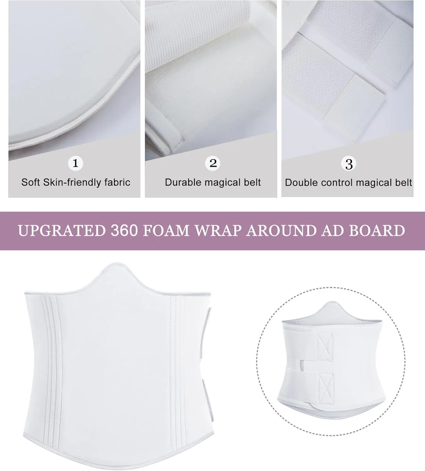 YERKOAD 360 Lipo Foam Ab Board Post Surgery Liposuction Abdominal Compression Boards Belly Wrap Lipo Recovery Waist Cincher