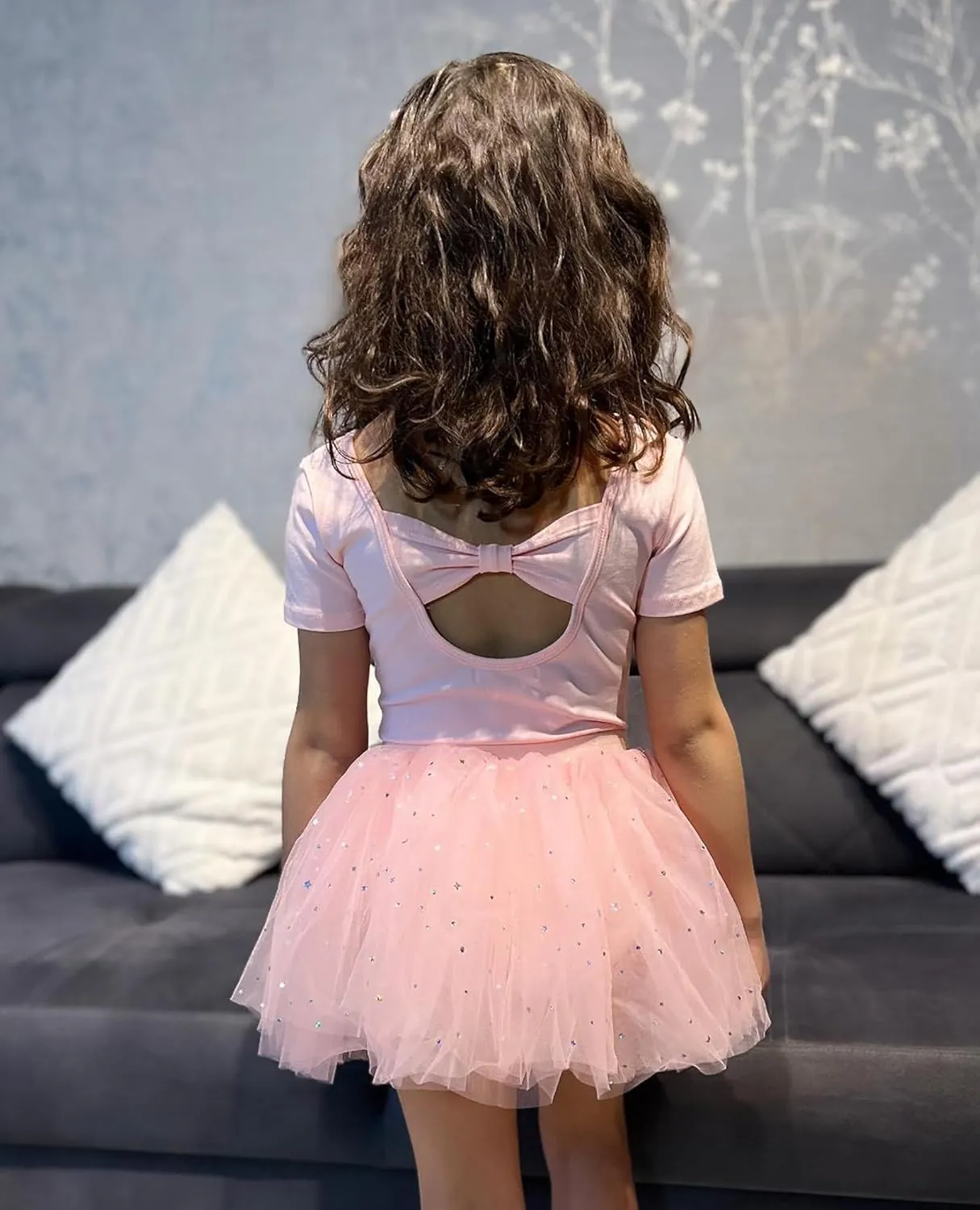Zaclotre Girls Ballet Leotards Short Sleeve Bow Back Tutu Ballerina Costume Toddler Dance Dress Outfit Combo