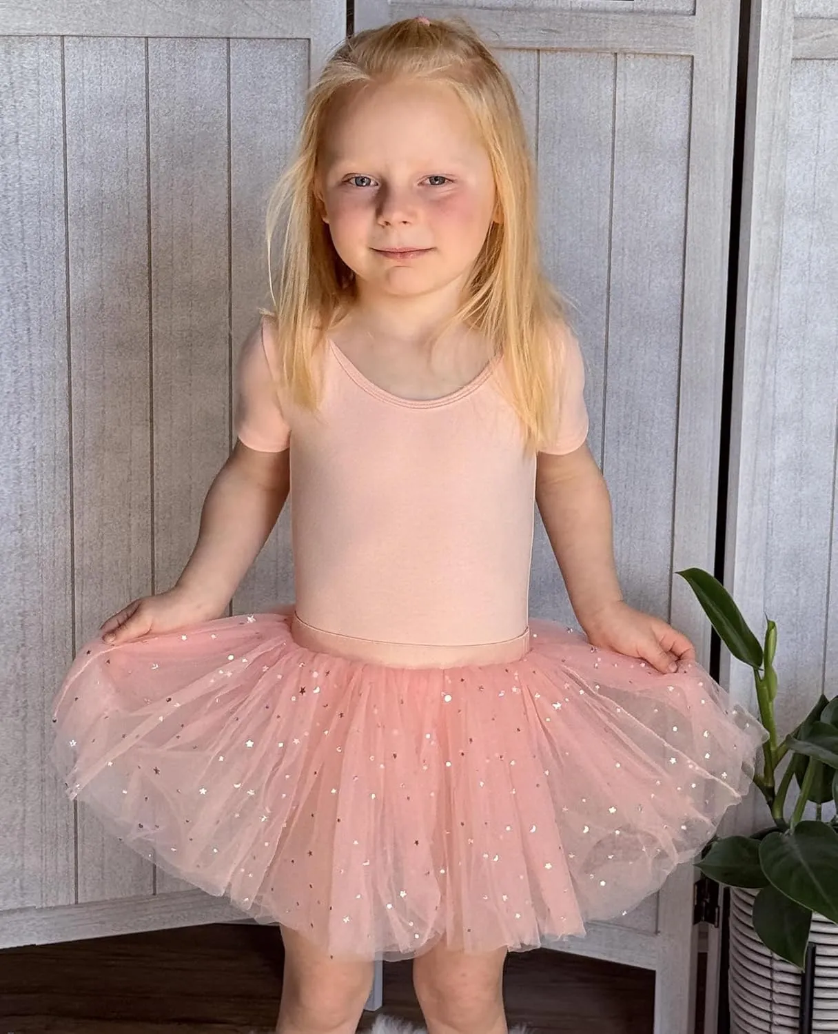 Zaclotre Girls Ballet Leotards Short Sleeve Bow Back Tutu Ballerina Costume Toddler Dance Dress Outfit Combo