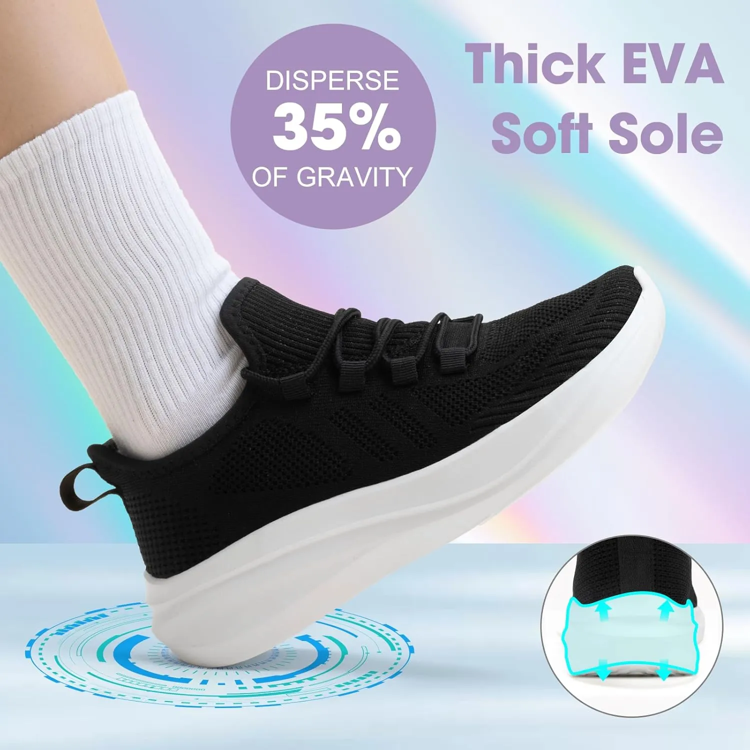 ZOVE Wide Toe Box Shoes Women Extra Wide Width Tennis Sneakers Ultra Light Running Shoes for Women Non-Slip Diabetic Walking Gym Workout Trainer