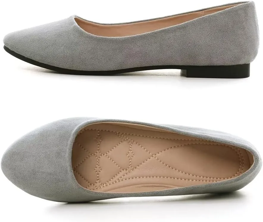 ZTWUTANG Women's Cute Round-Toe Flat Ballet Shoes Comfortable Dress Shoes for Walking