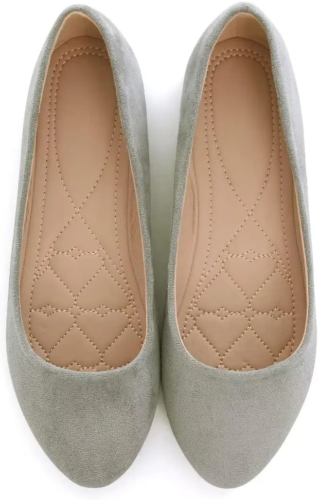 ZTWUTANG Women's Cute Round-Toe Flat Ballet Shoes Comfortable Dress Shoes for Walking