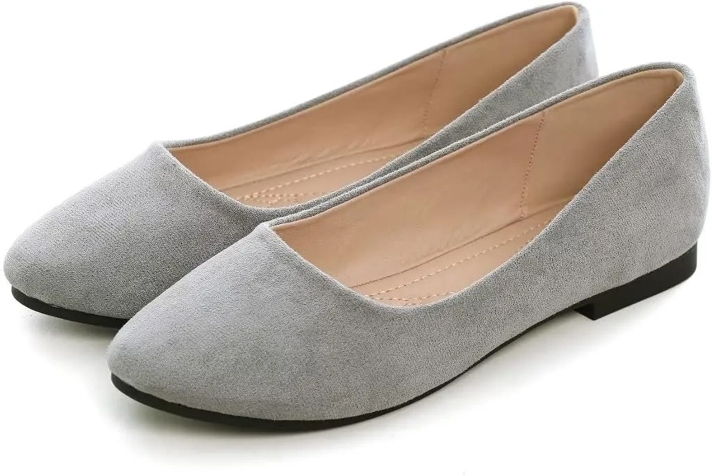 ZTWUTANG Women's Cute Round-Toe Flat Ballet Shoes Comfortable Dress Shoes for Walking